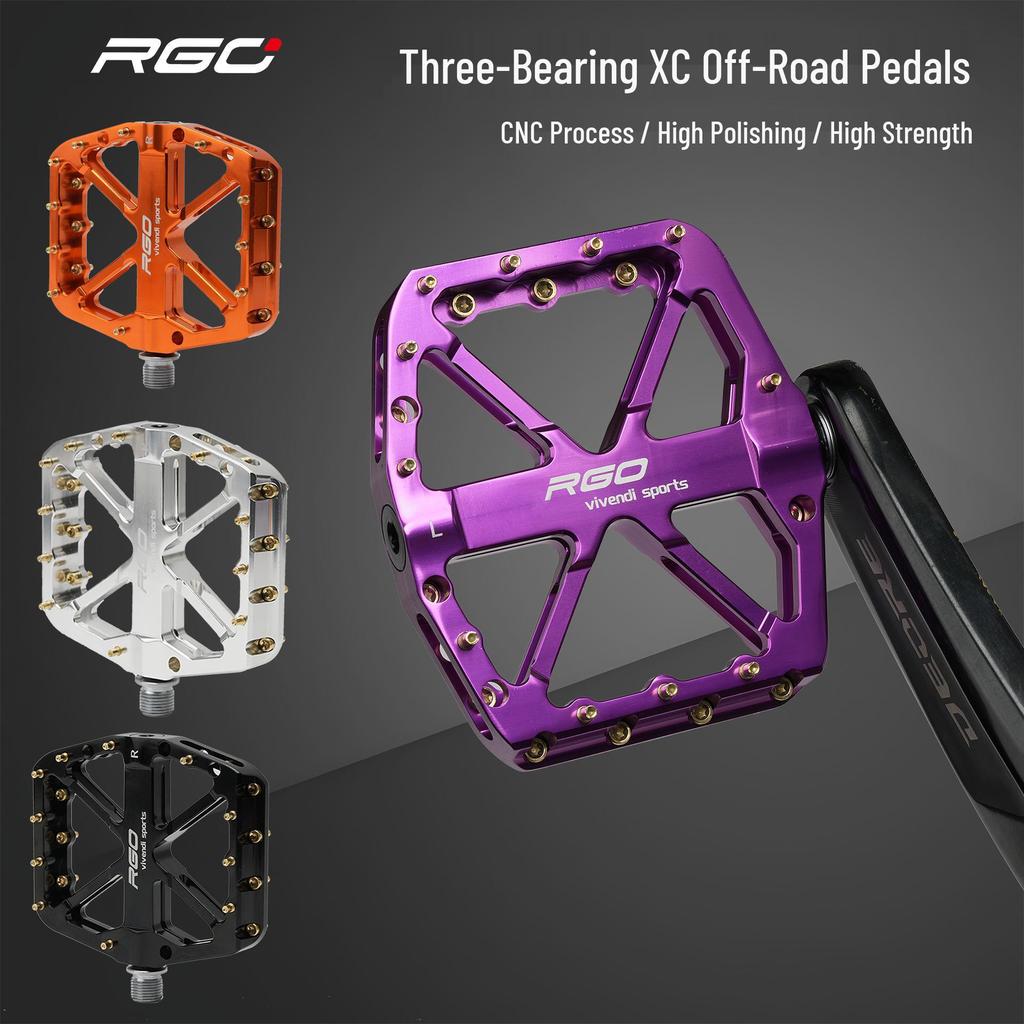 RGO CNC-Aluminiumlegierung Mountainbike-Pedale - Mit Pins für Downhill, Dirt, Slope und XC