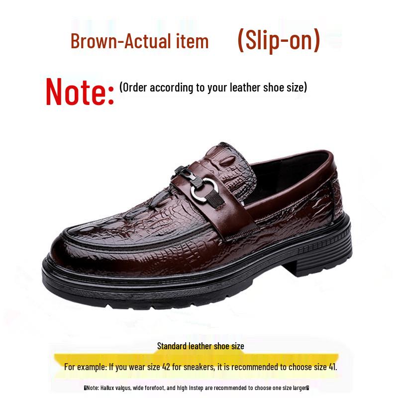 

Crocodile Pattern Men s Leather Slip-On Loafers - Formal & Casual Size 45