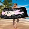 Pink Mouse Artwork Printed Microfiber Beach Towel, Soft And Absorbent, Quick-Dry, Ideal for Summer Travel, Beach Essential, Swimming Pool