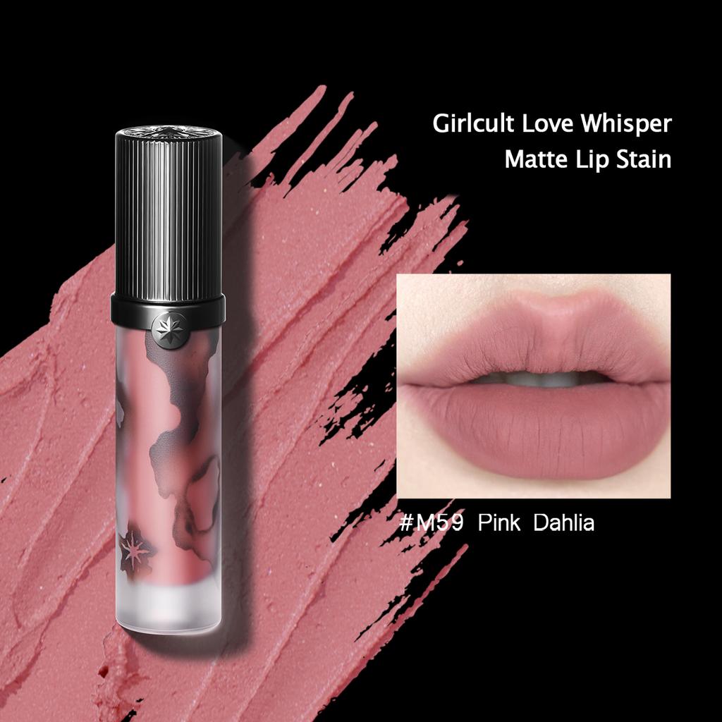 Girlcult Love Whisper Matowy Płynny Szminka Aksamitnie Miękki Matowy Tint do Ust Lekki Nie Wysuszający Długotrwały Wykończenie Soft Focus do Odważnego Codziennego Makijażu Prezent