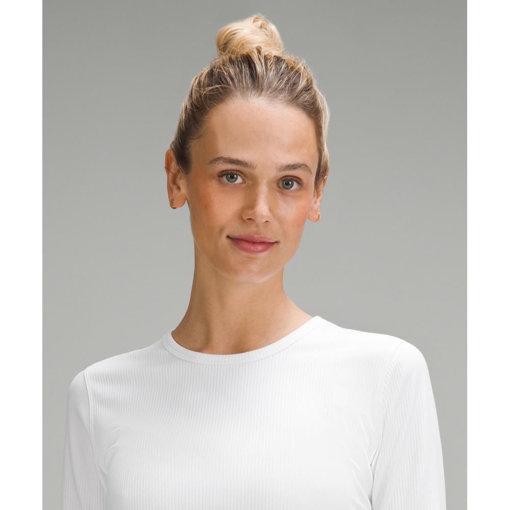 Lululemon All It Takes Ribbed Nulu Long Sleeve Shirt whIte