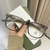 Retro Square Black Frame Myopia Glasses Trendy Large Korean Eyewear Blue Light Blocking Eye Protection