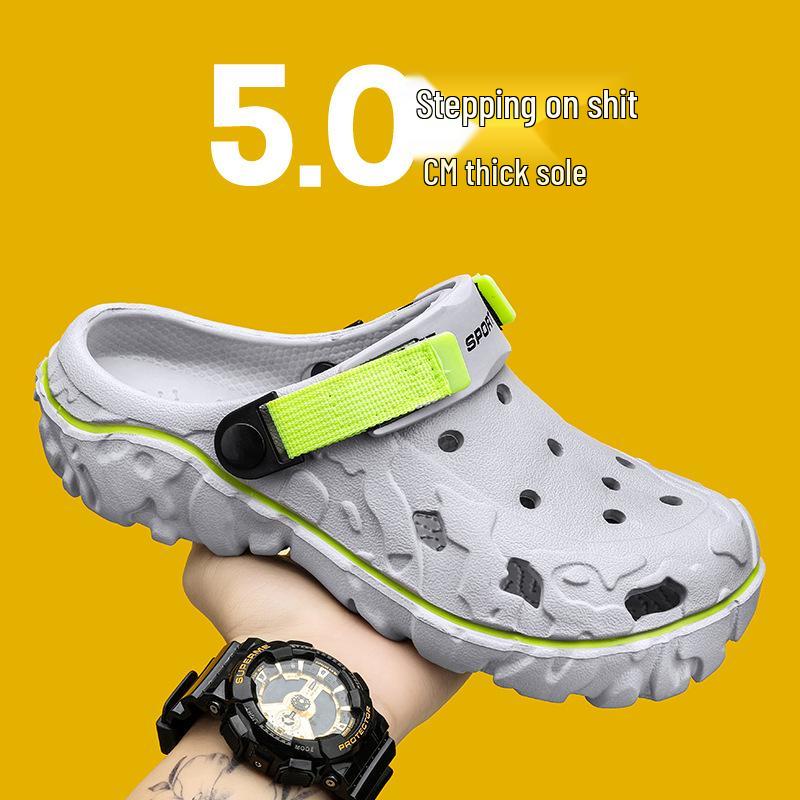 Men's Plus Size Lightweight Closed-Toe Beach Clog Sandals