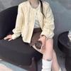 Женская весенняя куртка в корейском стиле с полой вышивкой 2025: Высококачественный, Универсальный, Стройнящий, Свободного кроя, Модный топ.