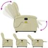 Massage Recliner with Rising Function Cream Genuine Leather