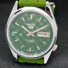 REFURBISHED AUTOMATIC SEIKO 5 MENS WATCH JAPAN MADE GREEN DIAL CUSTOM A440113-2 QV90-a440113