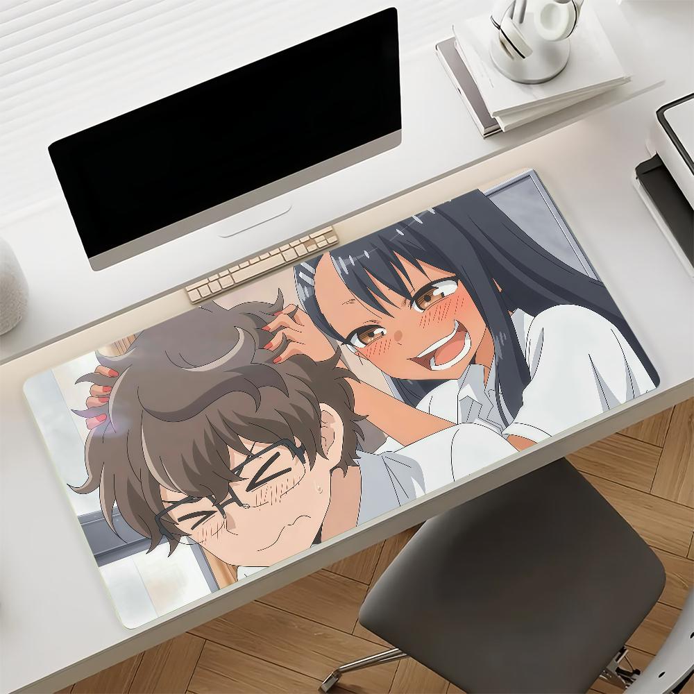 Gaming Mouse Pad Large Desk Mat Antislip Base Stitched Edges CatEared Maid Anime Girls Print for Gaming Office Desk Use