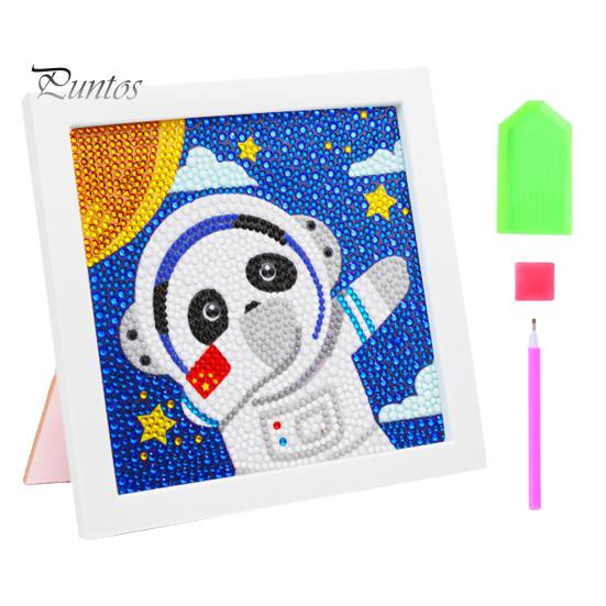 

Полный комплект алмазной живописи с рамкой, яркий цвет, сверкающий мультяшный астронавт, сделай сам, красочная алмазная живопись, художественные поделки B