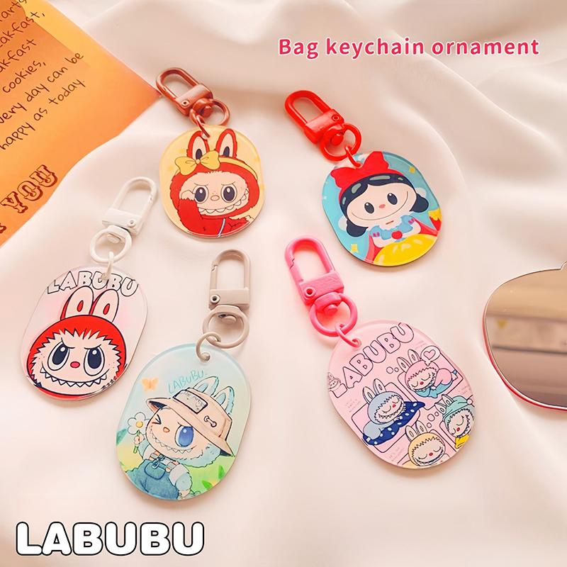1Pc Cartoon Keychain Creative Cute Pendant Oraments Backpack Hanging Decoration Mirror Keychain