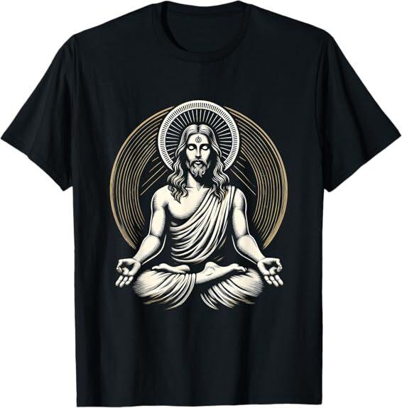 NEW LIMITED Jesus Meditating Spiritual Zen Meditation Buddha Best T-Shirt S