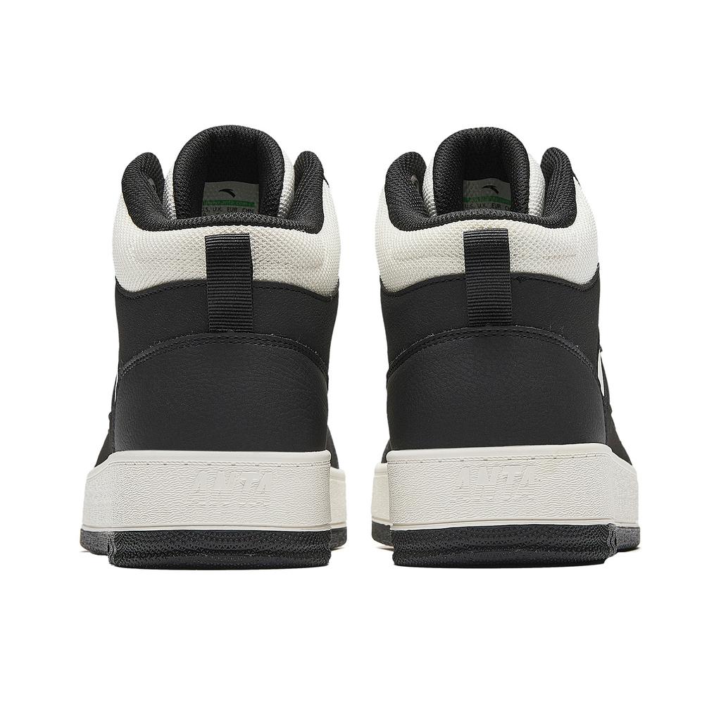 Anta Year One Comfortable Versatile Fashion Trendy Wear-Resistant Lightweight High-Top Skate Shoes Men Skate Shoes Black White 912548083-4