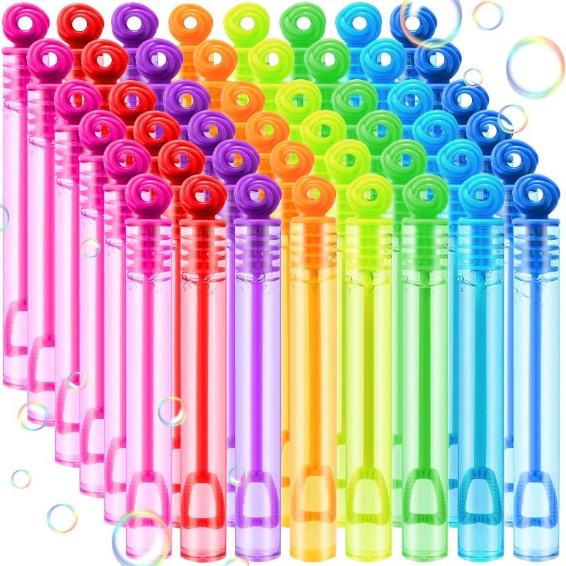 48/10 Pezzi Bottigliette Colorate con Bolle Tubetto Bacchetta Liquido Bottiglie Vuote Sapone Giocattoli per Bambini Decorazioni Bomboniere Festa di Compleanno Matrimonio