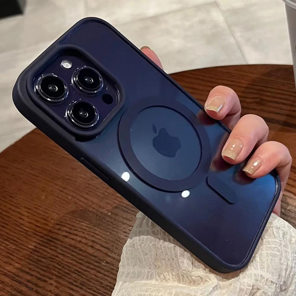 Carcasă Nouă Roz Transparentă Acrilică pentru iPhone 17 16 15 14 11 Pro Max 13 12 Mini Dură Rezistentă la Șocuri Puternică Magnetică Magsafe