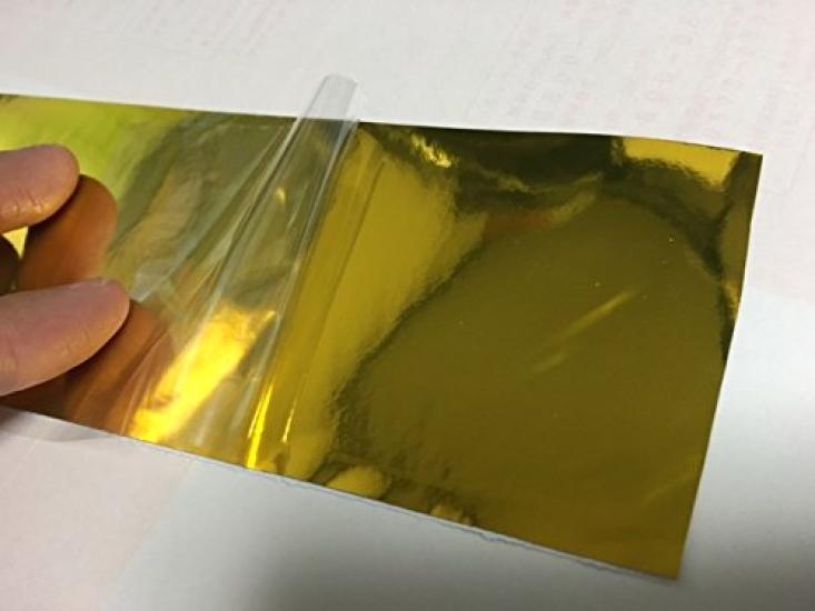 Car Wrap 152cm X Gold Chrome with Protective Film High-Quality Sheet, 30cm, Plated,