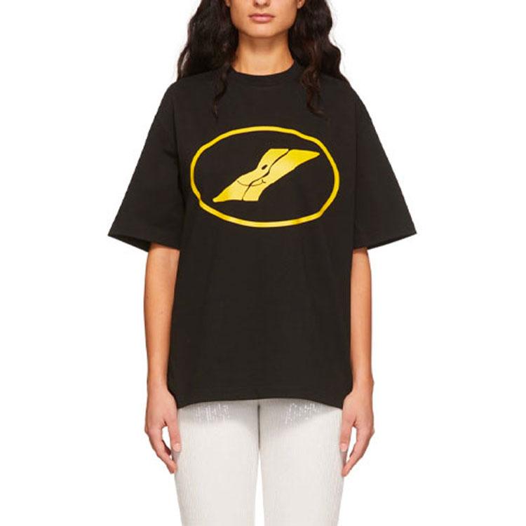 We11done Ss22 Logo Print Crew Neck Short Sleeve T-Shirt Unisex T-Shirts Black WD-TT1-22-832-U-BK