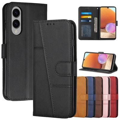 Capa Carteira Flip de Couro S25FE S25E Para Samsung Galaxy S25 FE S24 Ultra S23 Edge S22 Plus 5G Capas Magnéticas Suporte Carteira Capa de Celular