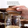 Wooden Lid Airtight Canisters Clear Kitchen Container Multi-Use Tea Storage Holder  Sugar