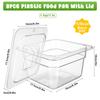 8 Set 1/6 Size Clear Food Storage Containers Bulk 4 Inch Deep Restaurant Plastic Clear Food Pans With Lids Polycarbonate Commerc