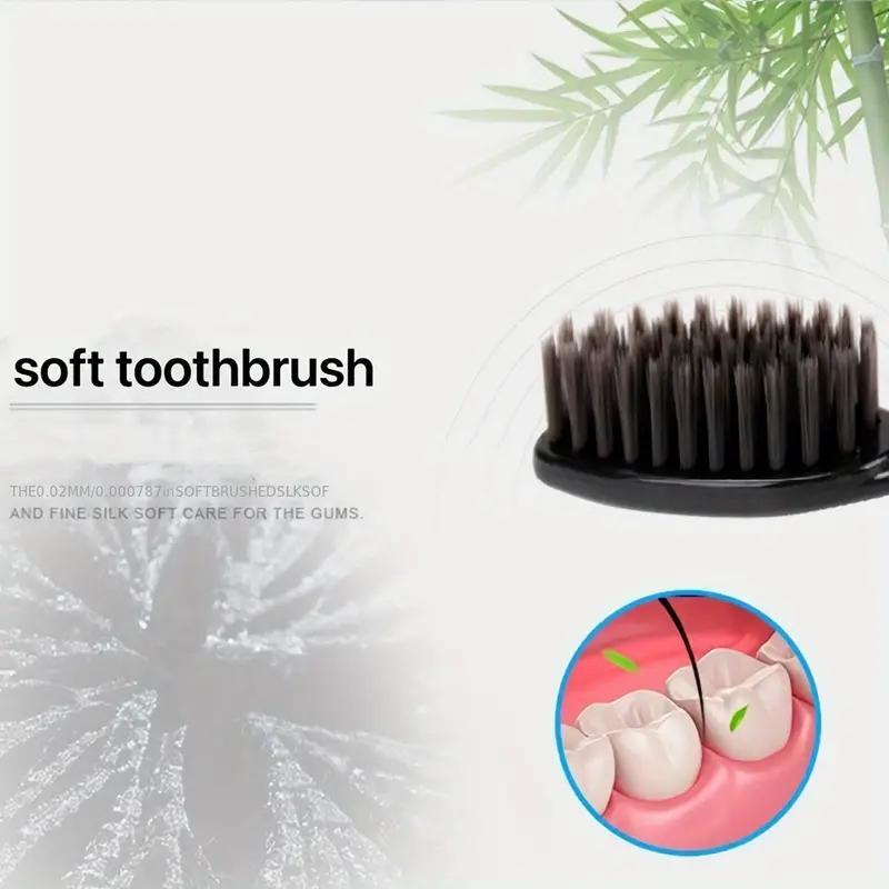 10pcs Charcoal Infused Soft Bristle Toothbrush for Deep Oral Cleaningand Gum Care -Ldeal for Daily Use by Adults At Home