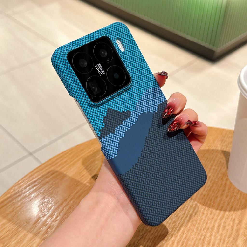 Suitable for Xiaomi 15ultra Half-pack Carbon Fiber Textured Phone Case and Kevlar Textured Xiaomi 14pro Matte Anti-drop Case