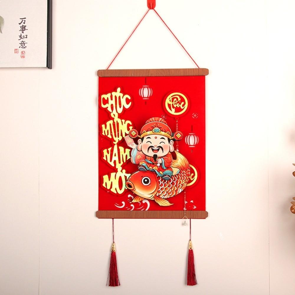 2026 Gold Blessing Words Vietnamese New Year Pendant Hanging Deco Door Hanging Decor Home Painting Pendant Festival Decor