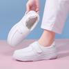 Women Loafers Platform Nurse Shoes Lady Winter Warm Fur Shoes Casual White Leather Shoes for Mother