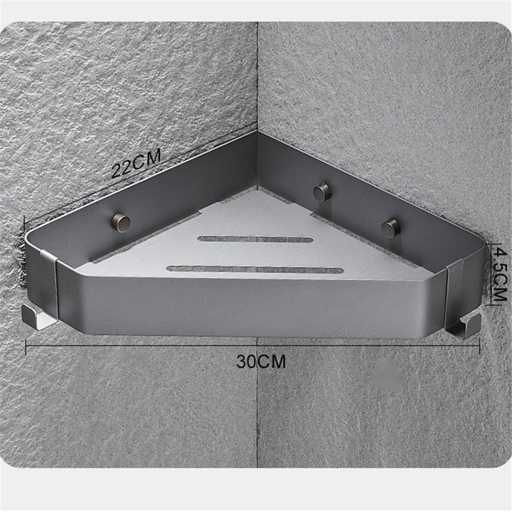 Black Bathrooom Storage Holder Grey Bathroom Shelf Wall Mounted Corner Shelf SUS304 Bath Shower Shelf Bath Shampoo Holder