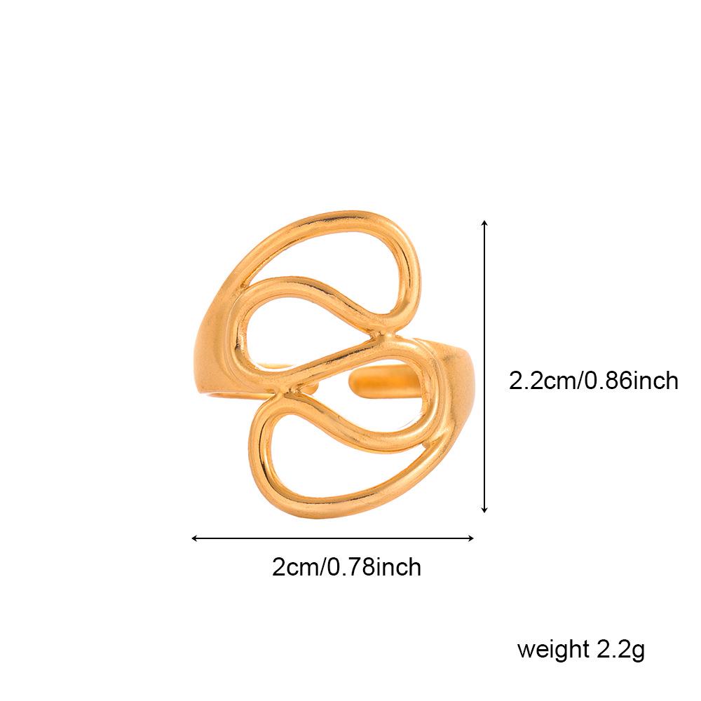 Women’s Titanium Steel Adjustable Open Ring - Anti-fade, Light Luxury, Simple Lines, Hot Selling INS Style, Niche Design Steel