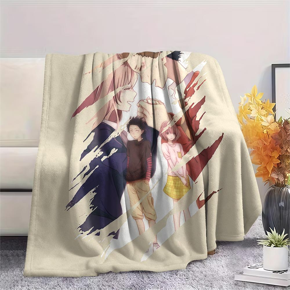 1PC A Silent Voice Print Flannel Blanket, High Quality All Seasons, Home Decor, Warmth and Comfort, Perfect for Christmas Gifts