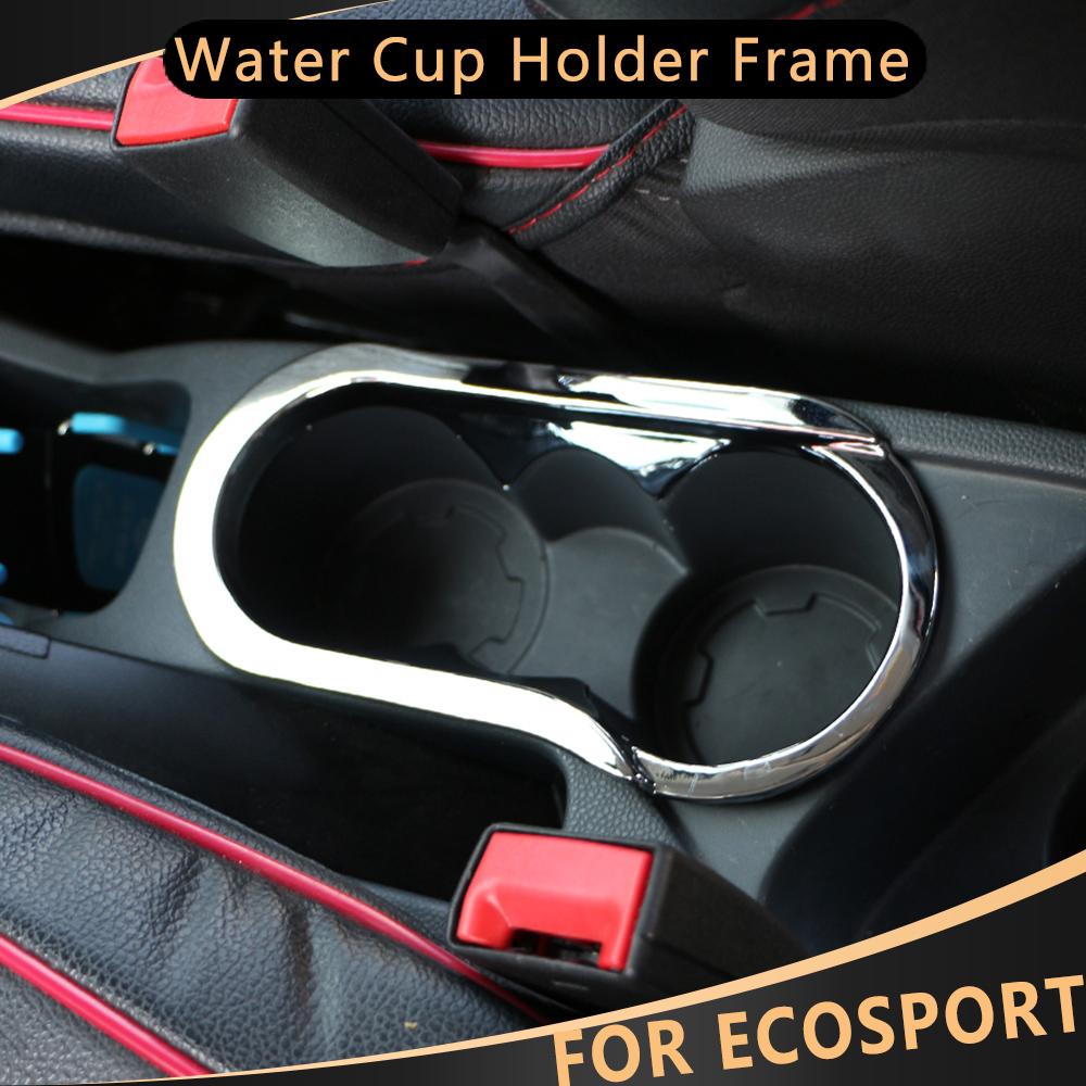 ABS Chrom Auto Wasserbecherhalter Rahmen Dekoration Aufkleber Trim Pailletten für Ford Ecosport 2013–2017 LHD Innenraum