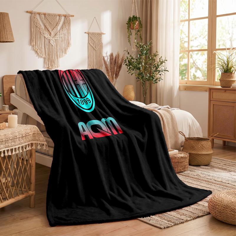 Coperta in Flanella con Stampa AC Milan Morbida Calda Coperta da Divano Letto per Casa Ufficio Camera da Letto