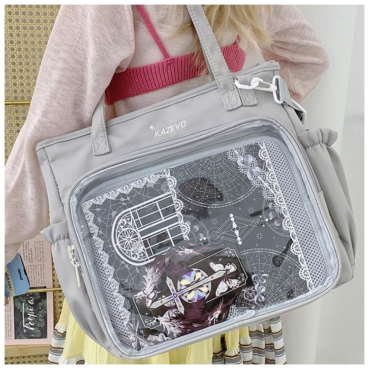 

Large capacity pain bag baby bag shoulder portable multi-color Japanese bar cereal women s bag wrapping board card mommy bag серый