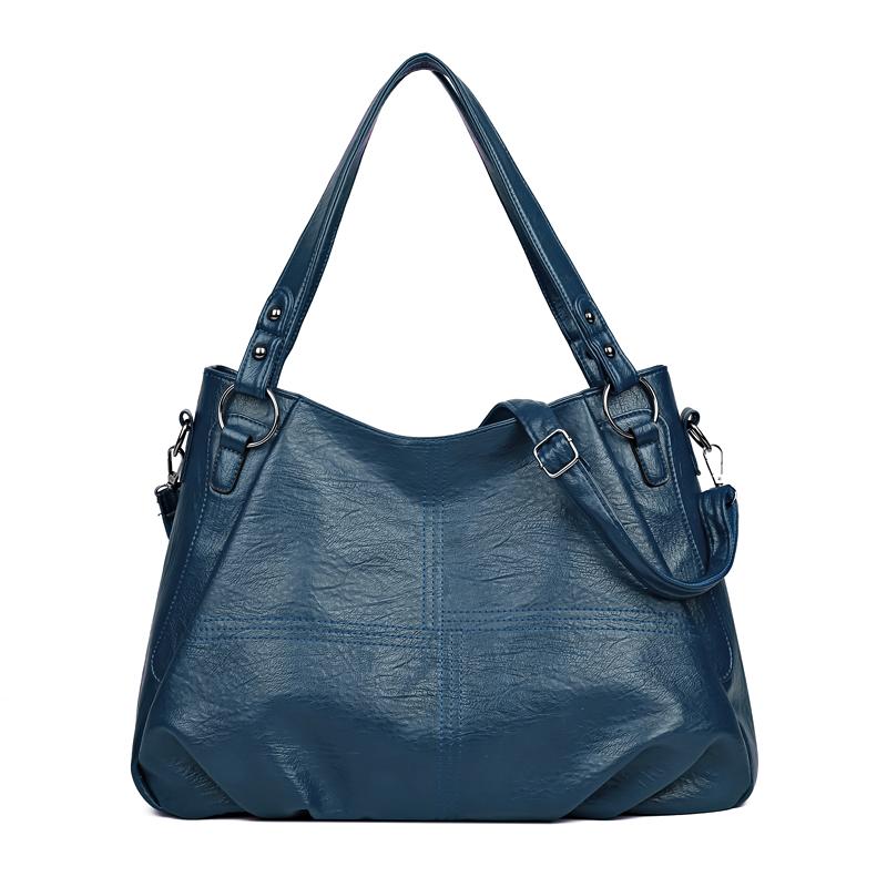 Middelaldrende tøyveske for kvinner Skulder Crossbody-veske Håndveske med stor kapasitet Mykt skinn morveske