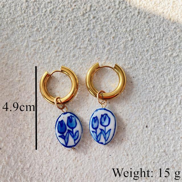 New Chinese Style Ceramic Multi-style Earrings Classic Fashion Party Accessories Designed for Women Exquisite Earrings