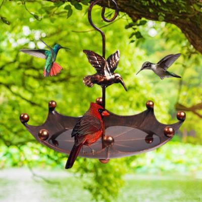 Baño para pájaros colgante con gancho Casa para pájaros decorativa Patio Cuenco de agua Comedero para Parque Terraza Ave silvestre