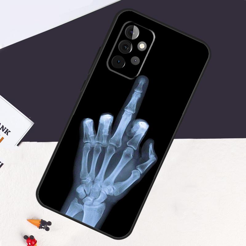 Middle Finger Skeleton Skull Bone Case For Samsung Galaxy A54 A34 A14 A52S A12 A22 A32 A52 A50 A51 A71 A13 A53 A33 Cover