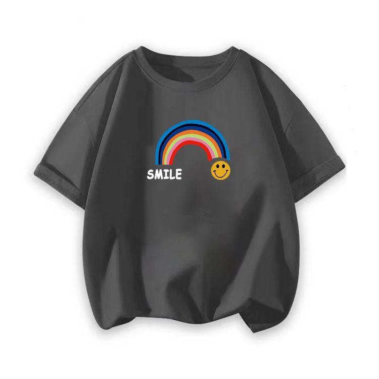 Boys short-sleeved t-shirt summer new girls short-sleeved cotton new middle and large children bottoming shirt baby top t