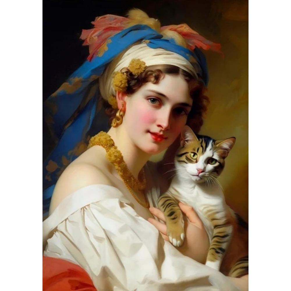 Funny Altered Art Victorian Woman Portrait Poster Prints For Living Room Home Decor Vintage Nobel Girl Canvas Painting Wall Art