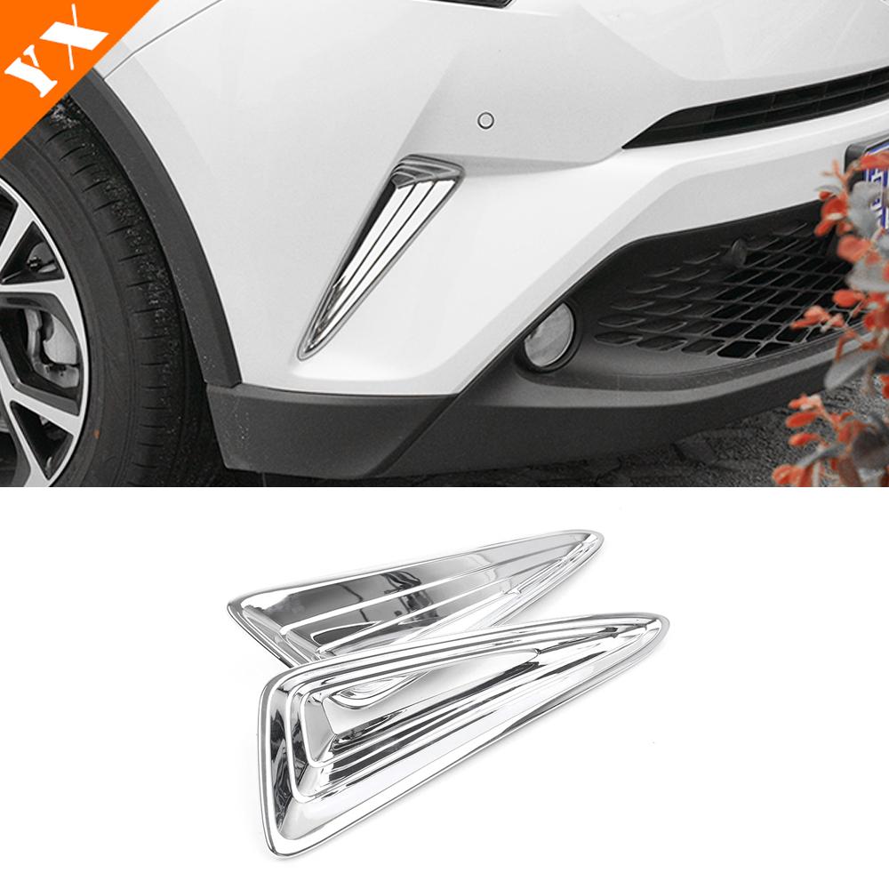 For Toyota CHR C-HR 2016- Chrome Carbon Look Trim Car Front Rear Foglight Lamp Sticker Cover Decor Protector
