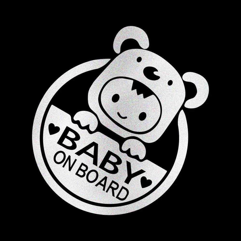 For Fiat JAC Chevrolet Ford GEELY Jeep Auto Universal Accessories Baby On Board Car Warning Stickers Creative Cartoon Decal