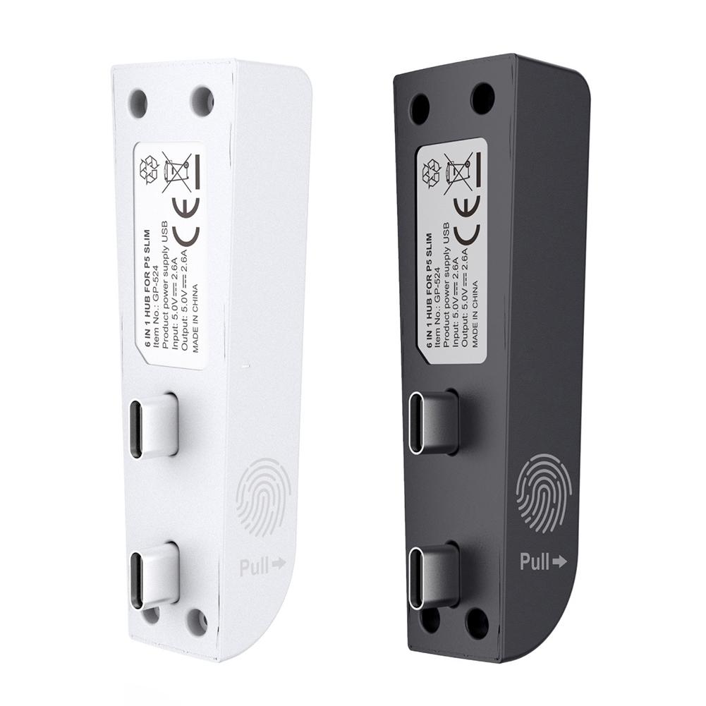 USB Port Extender with 4 USB + 2 Type C Port USB High-Speed Expansion Hub Charger Extender for PS5 Slim for Playstation 5 Slim