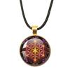 New Necklace Mandala Art Picture Rope Chain Glass Pendant Necklaces Sacred Geometry Yoga Om Fashion Jewelry Gift