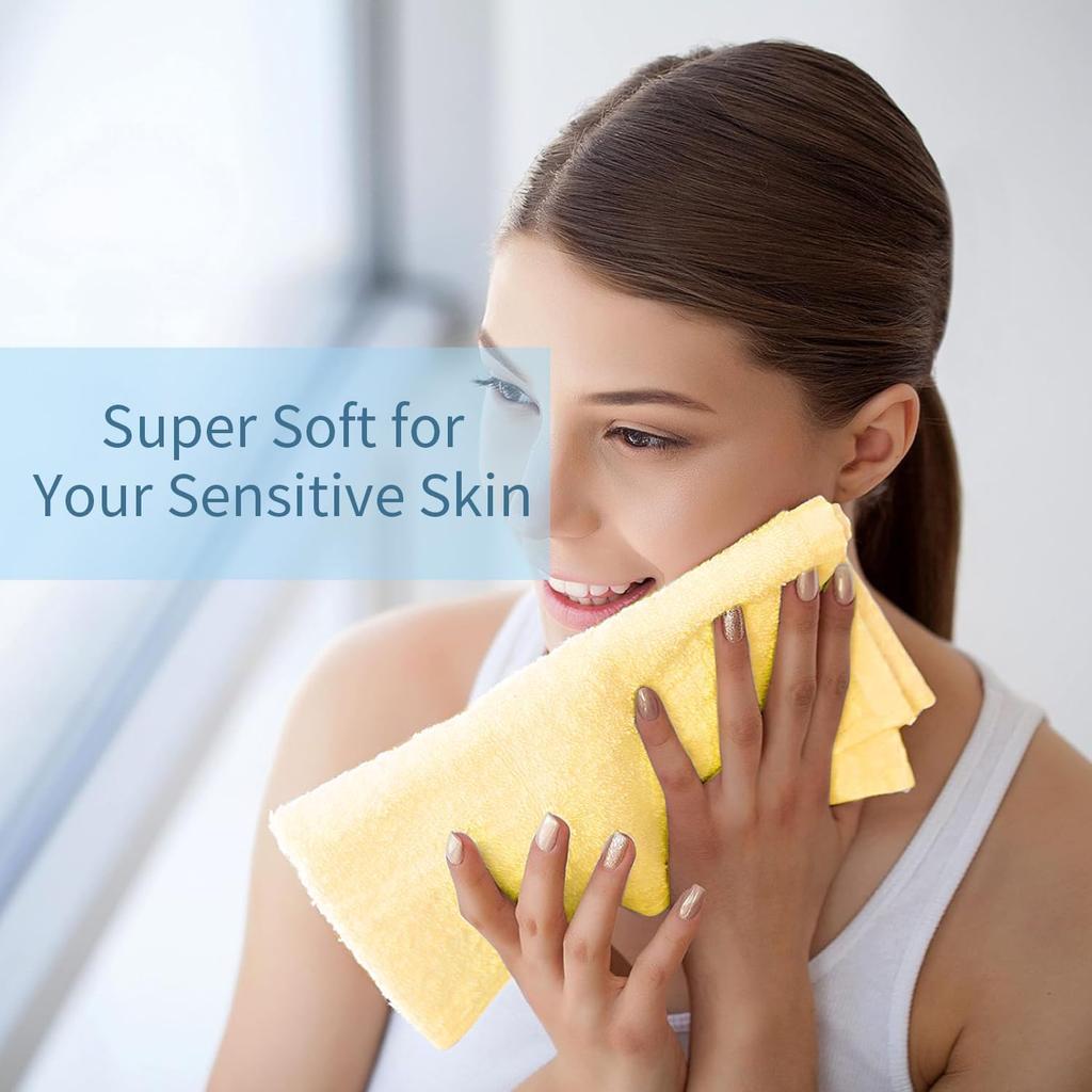 12 Pack Microfiber Coral Fleece Washcloths, Ultra Absorbent and Soft Face Towel, 12" X 11", Perfect Wash Cloths for Bathroom, Gym, Travel, Spa and