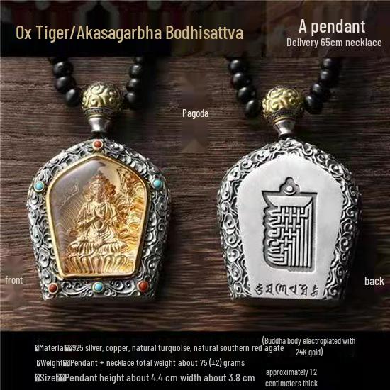 Colier Amuletă Buddha Zodiacal Placat cu Cupru Misty Rain pentru Bărbați și Femei