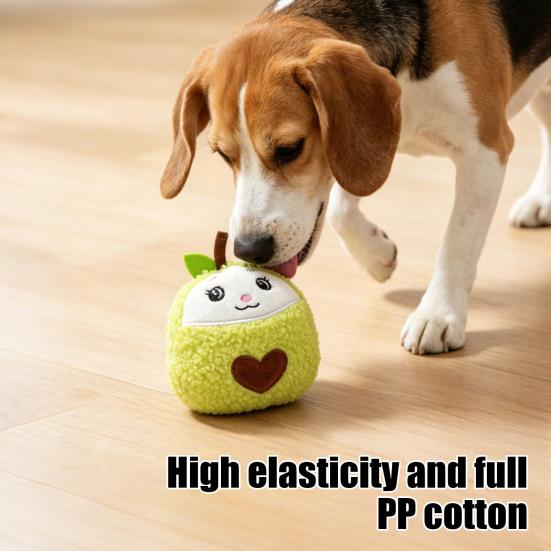 Plush Dog Toy Squeaky Sound Stuffed Puppy Toy Cartoon Fruit Shape 1 Pc