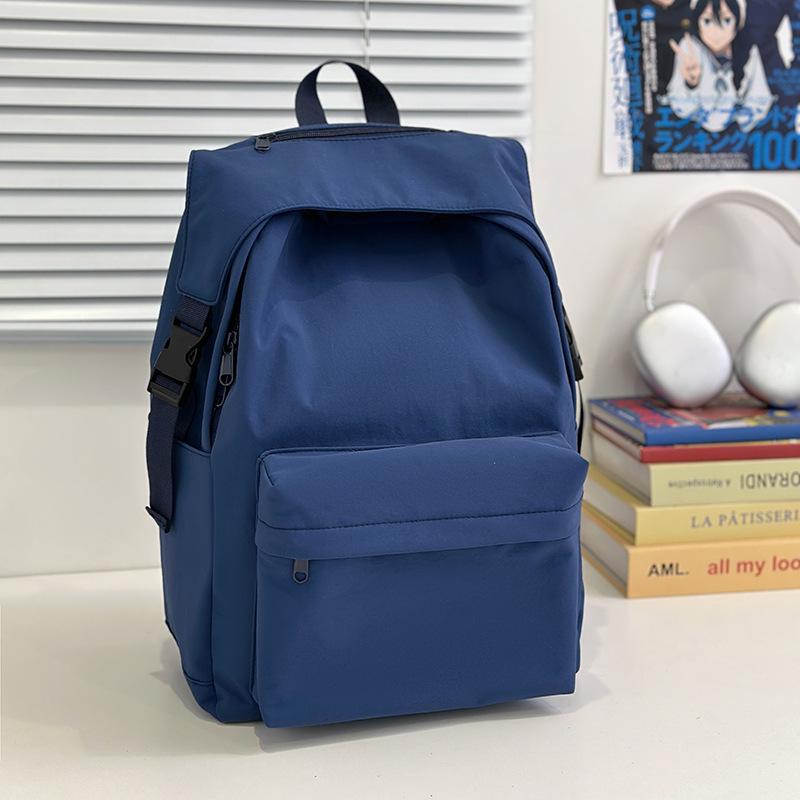 Schoolbag Japanese solid color versatile nylon backpack schoolbag female Korean version high school lightweight backpack college students ins 