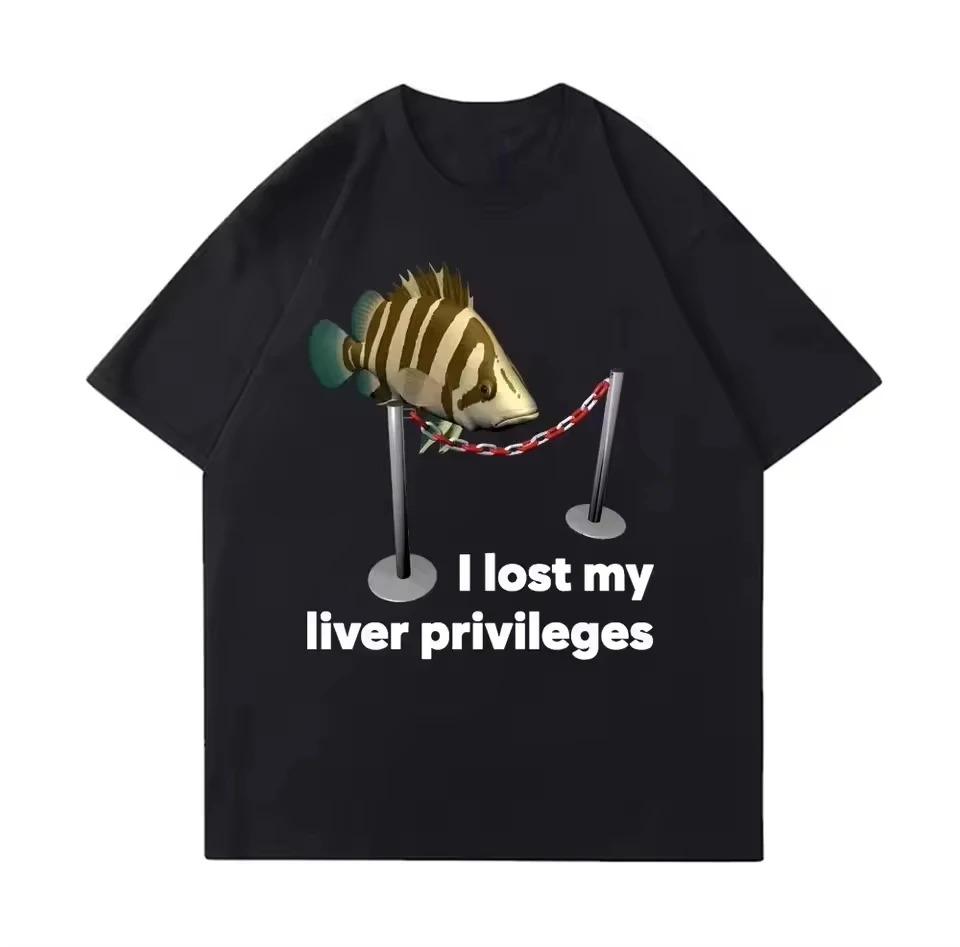

Trendy HighQuality 100 Pure Cotton Loose TShirt Unisex Fun Casual Tee with Fish Eating Day Teach Fish Graphics Tshirts S
