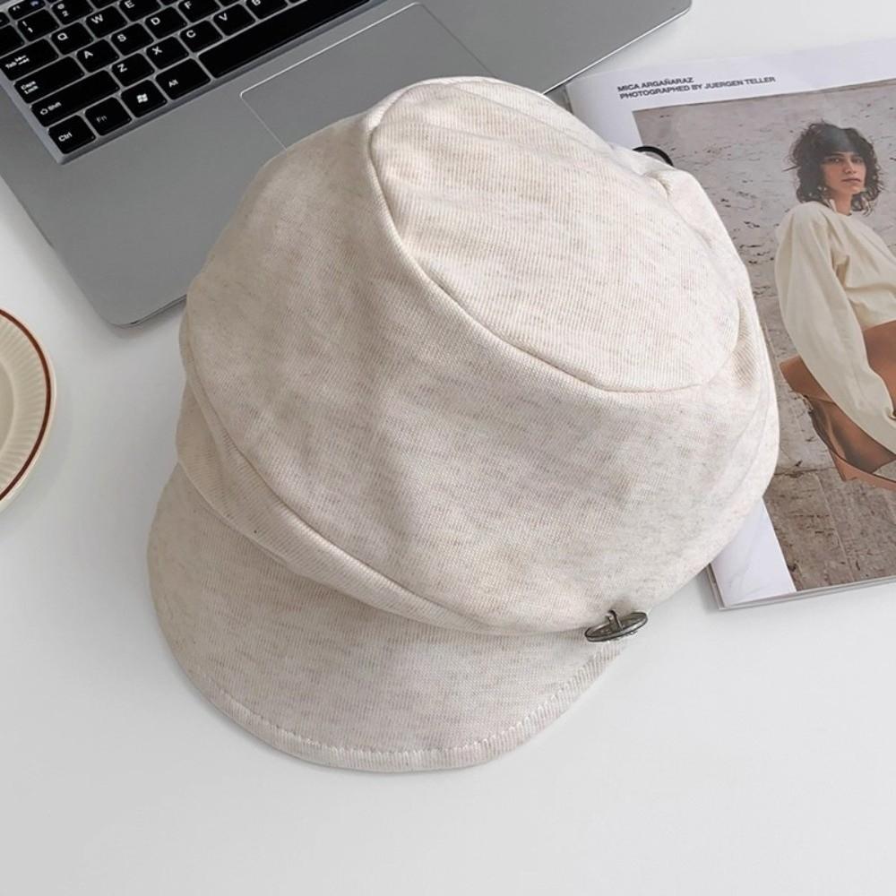 British Style Pleated Octagonal Hat Solid Color Painter Hat Casual Eequestrian Hat  Travel