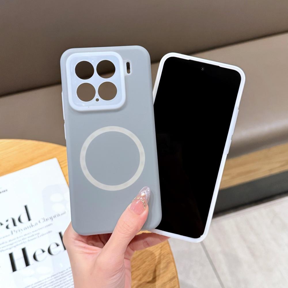 Fashion Jelly 2 In 1 Liquid Silicone For Magsafe Magnetic Phone Case For XiaoMi Mi 15 14 Pro Frosted Non-Slip Soft Bumper Cover
