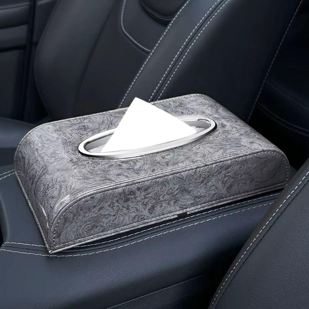 Curved Design Car Tissue Box High-end Style Car Console Tissue Box Car Interior